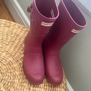 Hunter Rain Boots, Size 9 (Burgundy)